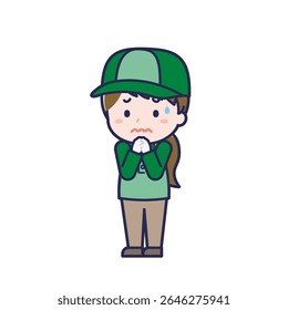 This is an illustration of a woman's "Delivery Person".