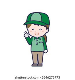 This is an illustration of a woman's "Delivery Person".