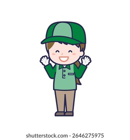 This is an illustration of a woman's "Delivery Person".