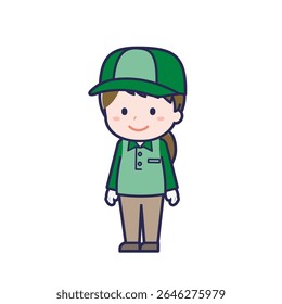 This is an illustration of a woman's "Delivery Person".