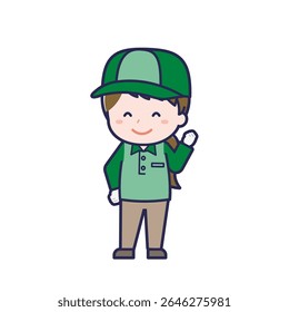 This is an illustration of a woman's "Delivery Person".