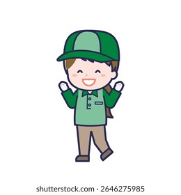 This is an illustration of a woman's "Delivery Person".