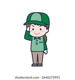 This is an illustration of a woman's "Delivery Person".