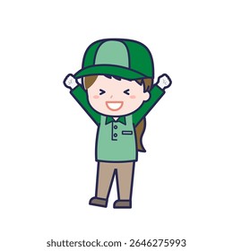 This is an illustration of a woman's "Delivery Person".