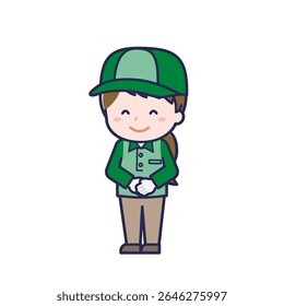 This is an illustration of a woman's "Delivery Person".