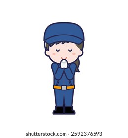 This is an illustration of a woman's "fire brigade member".