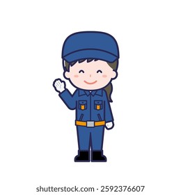 This is an illustration of a woman's "fire brigade member".