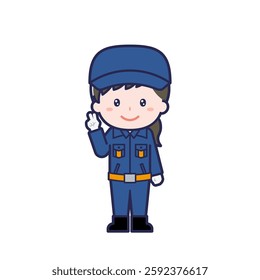This is an illustration of a woman's "fire brigade member".