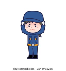 This is an illustration of a woman's "Fire brigade member".