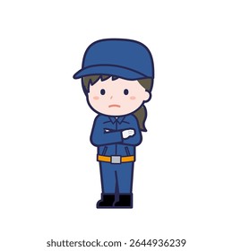 This is an illustration of a woman's "Fire brigade member".