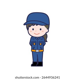 This is an illustration of a woman's "Fire brigade member".