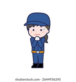 This is an illustration of a woman's "Fire brigade member".