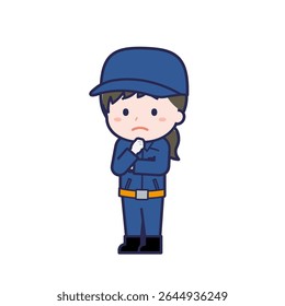 This is an illustration of a woman's "Fire brigade member".