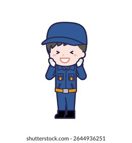 This is an illustration of a woman's "Fire brigade member".