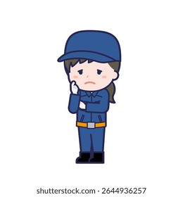 This is an illustration of a woman's "Fire brigade member".