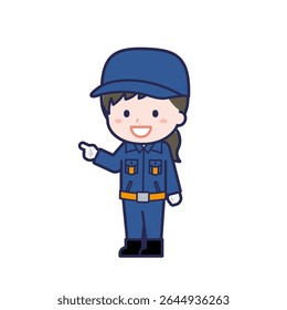 This is an illustration of a woman's "Fire brigade member".