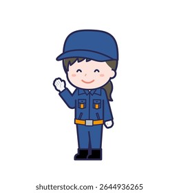 This is an illustration of a woman's "Fire brigade member".