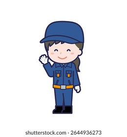 This is an illustration of a woman's "Fire brigade member".