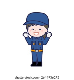 This is an illustration of a woman's "Fire brigade member".