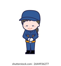 This is an illustration of a woman's "Fire brigade member".