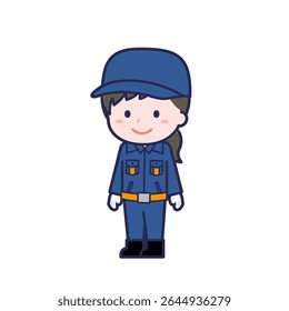 This is an illustration of a woman's "Fire brigade member".