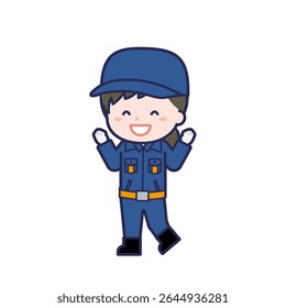 This is an illustration of a woman's "Fire brigade member".