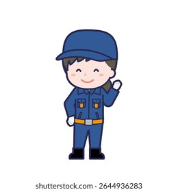 This is an illustration of a woman's "Fire brigade member".