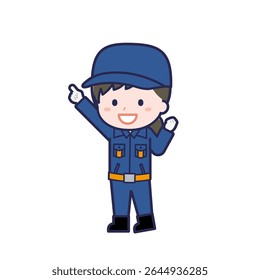 This is an illustration of a woman's "Fire brigade member".