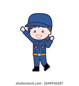 This is an illustration of a woman's "Fire brigade member".
