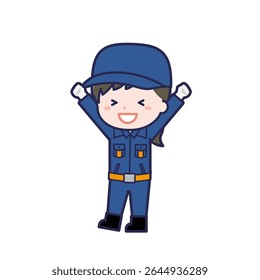 This is an illustration of a woman's "Fire brigade member".