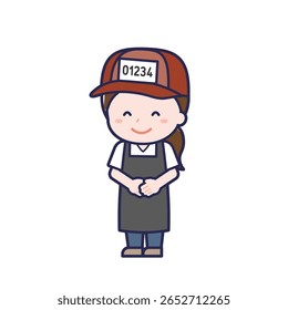 Esta es una ilustración de "Fishmonger" de una mujer.