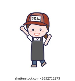 Esta es una ilustración de "Fishmonger" de una mujer.