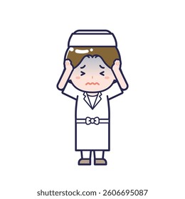 This is an illustration of a woman's "Japanese food chef".