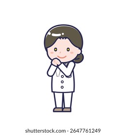 This is an illustration of a woman's "Long sleeve doctor".