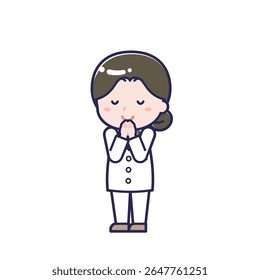 This is an illustration of a woman's "Long sleeve doctor".