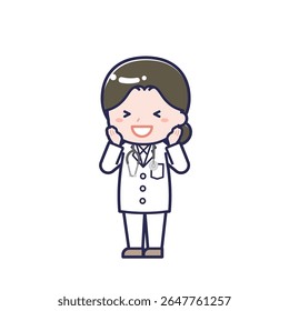 This is an illustration of a woman's "Long sleeve doctor".