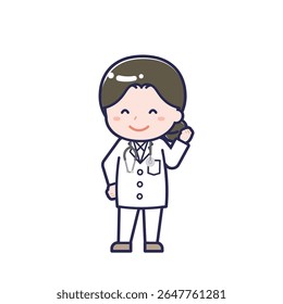 This is an illustration of a woman's "Long sleeve doctor".