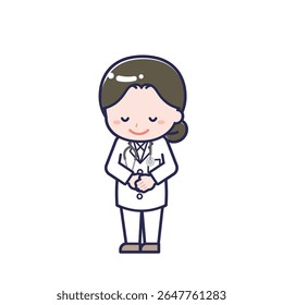 This is an illustration of a woman's "Long sleeve doctor".