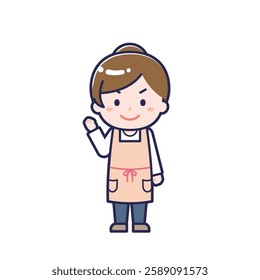This is an illustration of a woman's "nursery teacher".