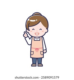 This is an illustration of a woman's "nursery teacher".