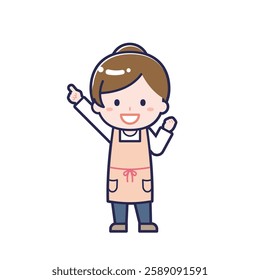 This is an illustration of a woman's "nursery teacher".
