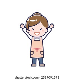This is an illustration of a woman's "nursery teacher".