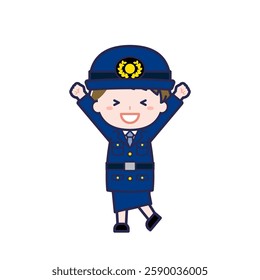 This is an illustration of a woman's "police officer".