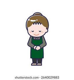 This is an illustration of a woman's "Restaurant staff".