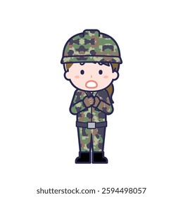 This is an illustration of a woman's "Self-Defense Forces".