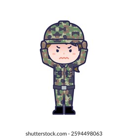 This is an illustration of a woman's "Self-Defense Forces".