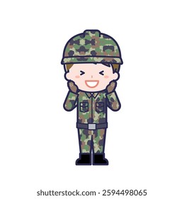 This is an illustration of a woman's "Self-Defense Forces".