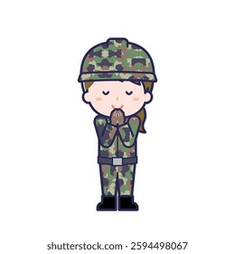 This is an illustration of a woman's "Self-Defense Forces".