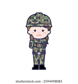 This is an illustration of a woman's "Self-Defense Forces".