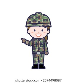 This is an illustration of a woman's "Self-Defense Forces".